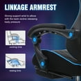 thumbnail image 6 of EXRACING Gaming Chair Ergonomic Computer Chair with Footrest and Lumbar Support, Height Adjustable High Back Leather Office Chair, 360° Swivel with Linked Armrest, for Adult and Teen (Blue), 6 of 7