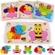 thumbnail image 1 of Rompecabezas de madera 3D para niños, juguete Montessori de madera, juguete educativo, regalo educativo para niños de 3, 4 y 5 años, cumpleaños de Navidad [5 piezas], 1 of 5