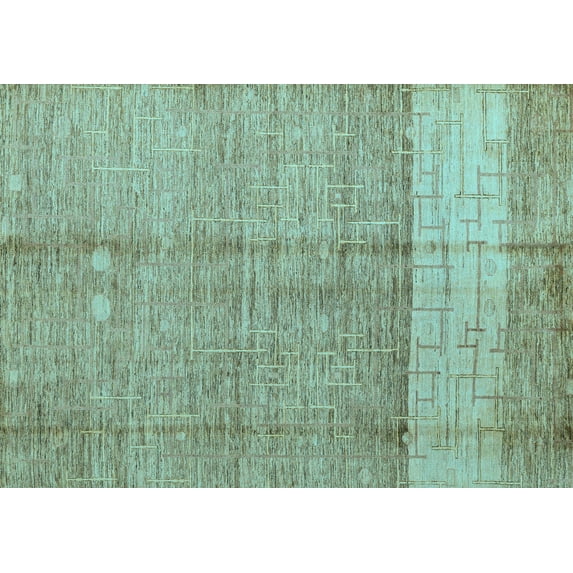 Ahgly Company Indoor Rectangle Oriental Light Blue Modern Area Rugs, 8' x 12'