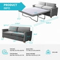 thumbnail image 3 of CECER 2-in-1 Pull Out Sofa Bed, Velvet Loveseat Sleeper Sofa Bed with Folding Mattress, Pull Out Couch Bed for Living Room, Full Size Sleeper Sofa for Apartment/Small Spaces- Grey, 3 of 7