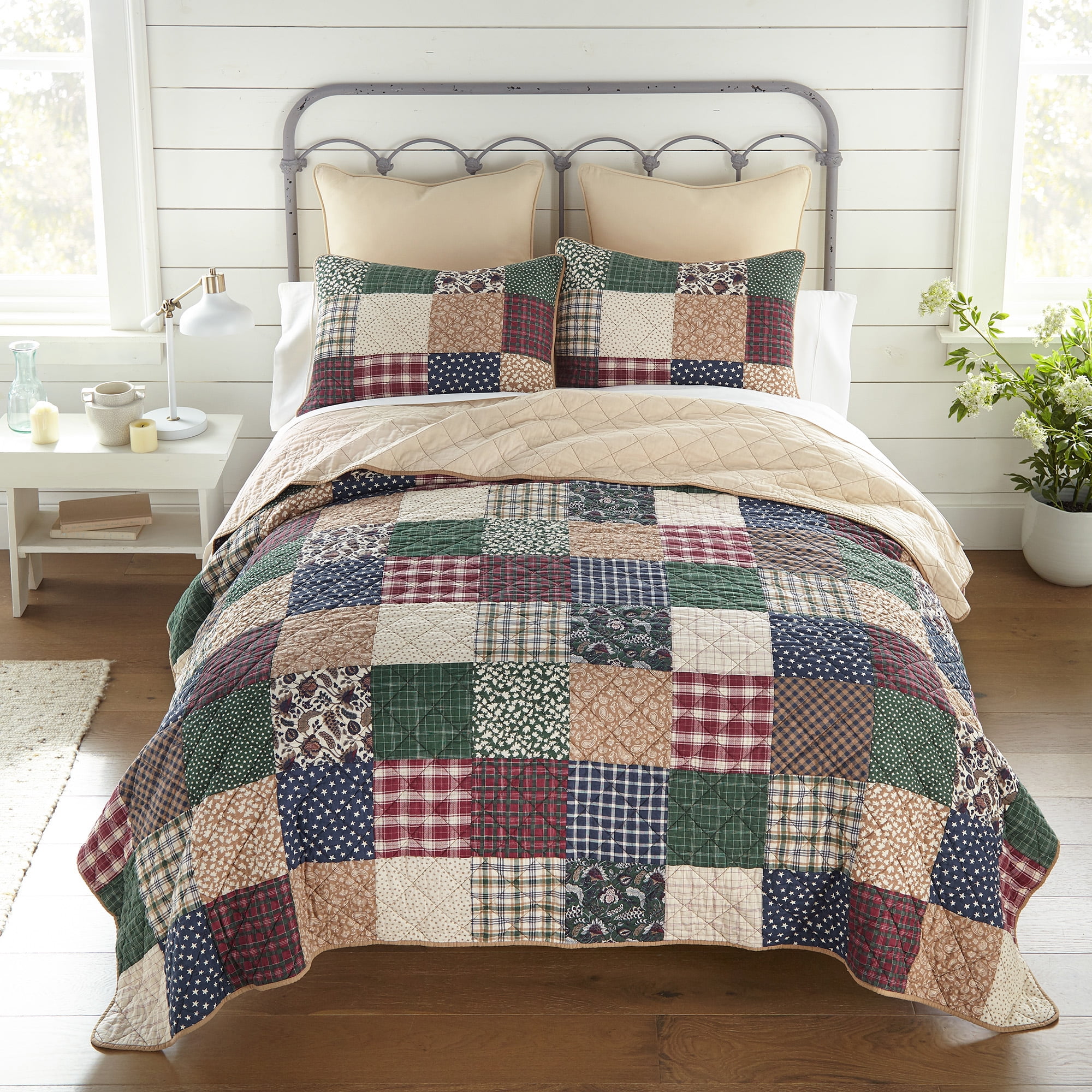 Donna Sharp Rustic Paisley 3PC Pieced Cotton Queen Quilt Set