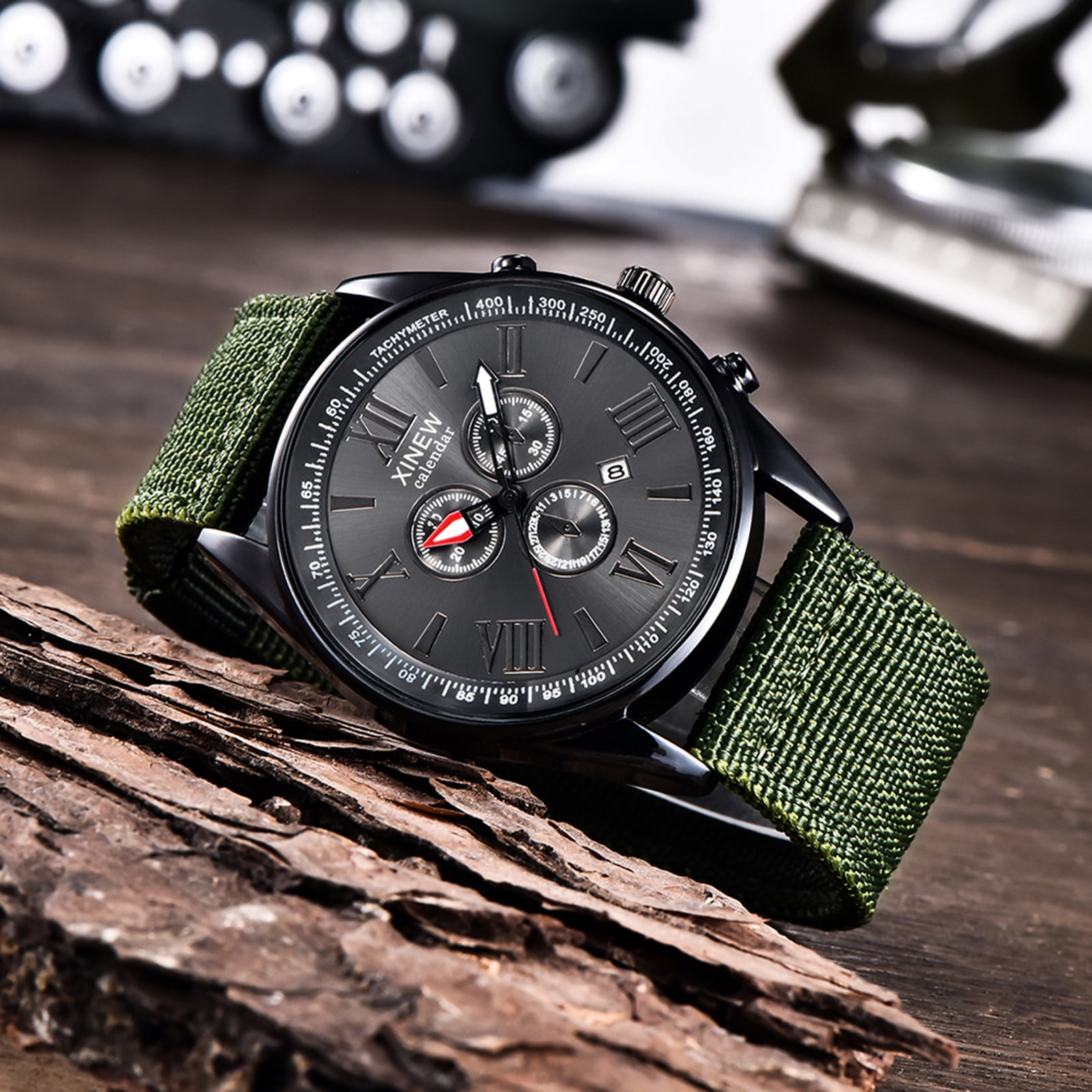 deals of the day Outdoor Mens Date Stainless Steel Military Sports Analog Quartz Wrist Watch