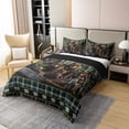thumbnail image 3 of Erosebridal Housse de Couette en Coton 100 % Motif Ours de Jungle Format Simple, Ensembles de Literie Faune Forestière Format Simple, Déco Rustique Animaux, Réversible 2 Pcs (Sans Couette), 3 of 8