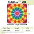 thumbnail image 2 of Colorful Rainbow Tie Dye Spiral Pattern Square Fitted Tablecloth with Elastic Edge,Square Table Cover,Washable Elastic Table Cover for Home Kitchen Party Decor 36"x36", 2 of 6