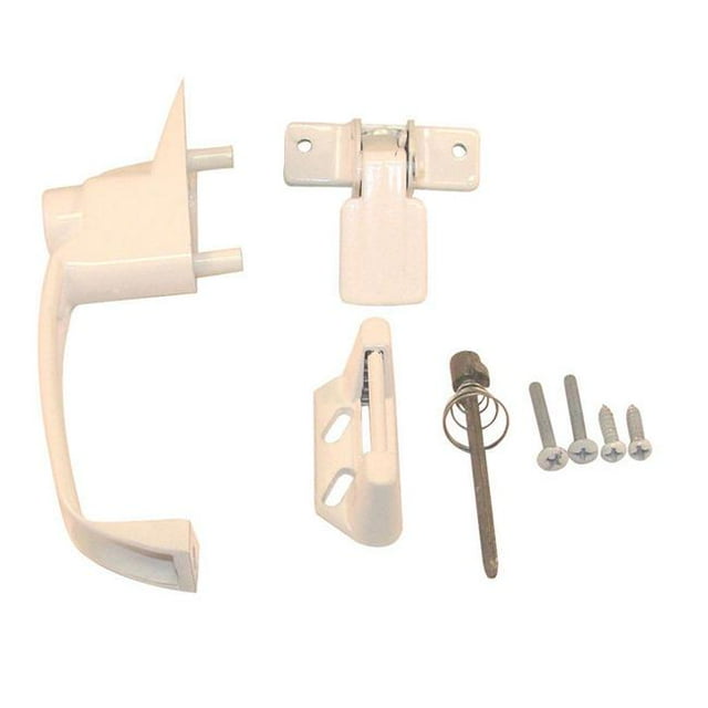 4 in. Powder Coated White Aluminum Patio Door Handle Set