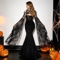 thumbnail image 4 of Xiaoxatg Vintage Dress Gothic Streetwear Outerwear with Strap Vest and Caped Sleeves for Cosplay Themed Events Black M, 4 of 7
