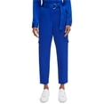 thumbnail image 1 of Calvin Klein Womens Satin Belted Straight Leg Cargo Casual Pants, medblue, 8, 1 of 1