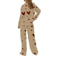 thumbnail image 4 of BILIKEYU Women's Soft Valentine Cotton Pajama Set Gentle Red Love, 4 of 5