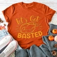 thumbnail image 5 of Odeerbi Thanksgiving Shirts For Women 2025 Casual Round Neck Short-sleeved Printed T-shirt Top Orange, 5 of 5
