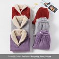 thumbnail image 3 of Women‘s Fuzzy Pajama Sets 2 Piece Pjs Cozy Fleece Oversized Pullover Pants Sets Loungewear，Grey XXL, 3 of 8