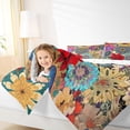 thumbnail image 4 of Homewish Retro Rustic Flower Queen Comforter Set,Bohemain Floral Bedding Sets,Colorful Plant Bedding Comforter Set For Men Women,Microfiber Bedroom Decor Reversible,3 Pieces, 4 of 8