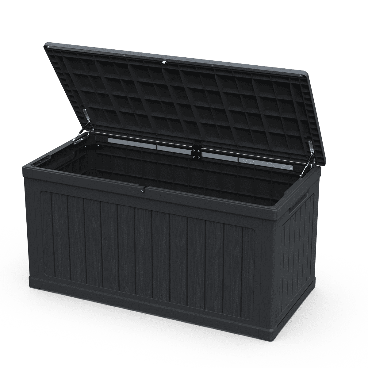 230 Gallon Large Outdoor Storage XXL Deck Box Waterproof Resin Lockable Black for Patio Furniture Cushions Garden Tools Pool Equipment
