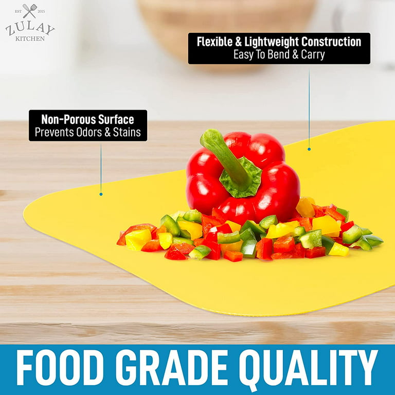  Modern Flexible Cutting Board Mats - Extra Thick Durable Non- slip Material - BPA Free - Set of 3: Home & Kitchen