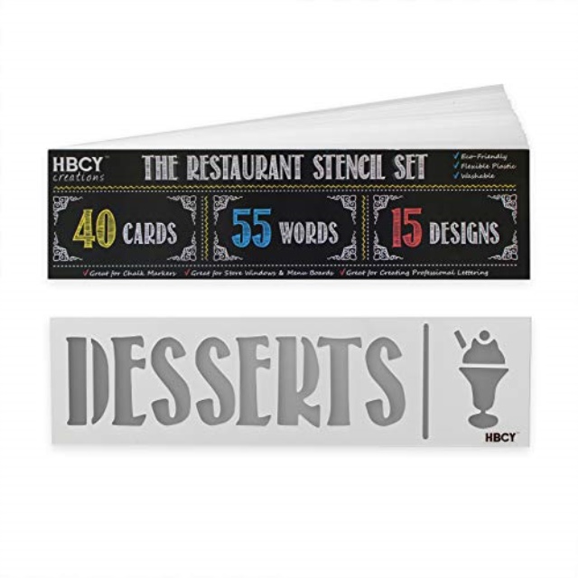 Restaurant Stencil Set Create Stunning Menu Boards and Make Your