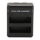 thumbnail image 2 of Indicador LED para dos baterías simultáneamente Cargador de batería de cámara USB dual, 2 of 8