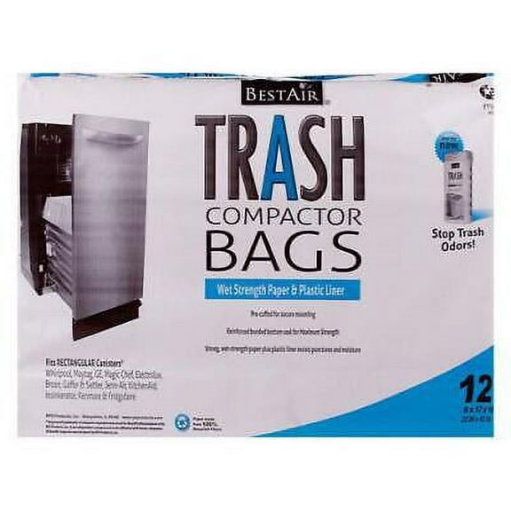 BestAir 10 gal. Compactor Bags Flat Top 12 pk No