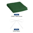 thumbnail image 3 of Uxcell 2Pack 10Ft Chiffon Table Runner 28 x 120 Inch Rustic Gauze Tablecloth Green, 3 of 6