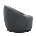 thumbnail image 3 of 360° Swivel Accent Chair for Living Room Modern Velvet Barrel Chair No Assembly, Single Sofa Chair Reading Chair- Gray, 3 of 7
