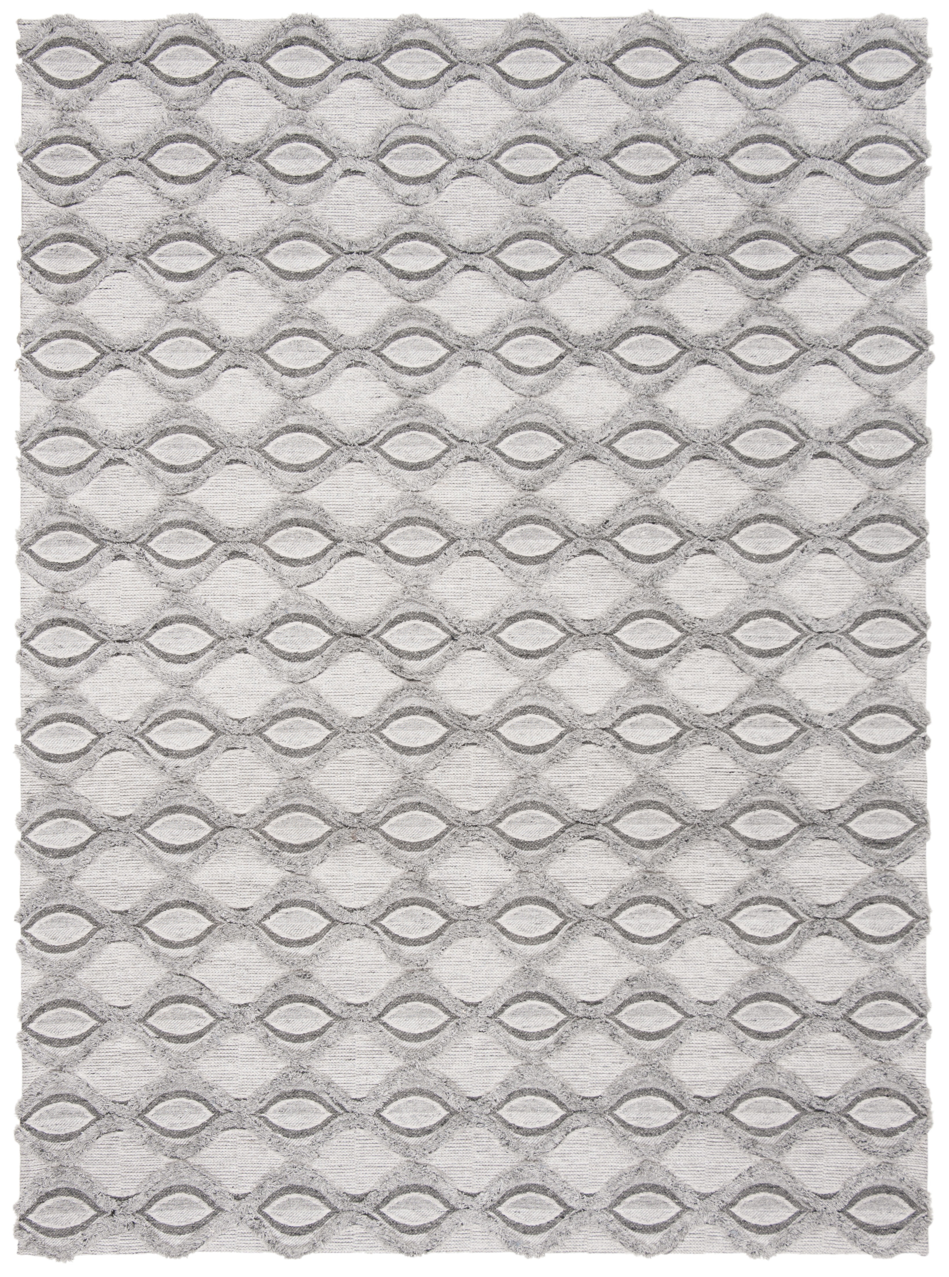 SAFAVIEH Marbella Melody Geometric Trellis Area Rug, Grey/Charcoal, 4' x 6'