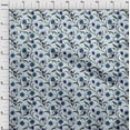 thumbnail image 4 of oneOone Tissu Rayonne Bleu Sarcelle Floral Rétro Matériel de Couture Imprimé Tissu au Mètre 56 Pouces de Large, 4 of 5