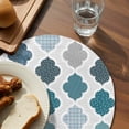 thumbnail image 3 of Bohemia Round 13 Inch Placemats Set of 6, Vintage Moroccan Geometric Pattern Blue Green Gray HeatResistant Non Slip Place Mats for Dining Table, Wipeable Braided Kitchen Table Mats for Housewarming, 3 of 9