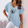 thumbnail image 2 of Birdeem T-Shirts à Imprimé à Col en V pour Femmes Mode Confortables Chemisiers Hauts pour Femme, 2 of 6