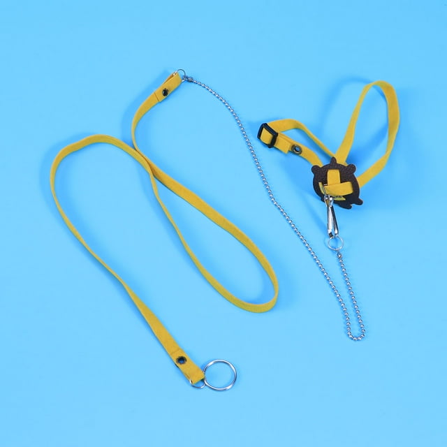 OULII Ensemble Laisse Dragon Barbu Fer Jaune Sangle Réglable pour Propriétaires d'Animaux 1Ensemble