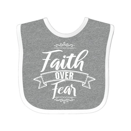 

Inktastic Cancer Awareness Faith Over Fear Gift Baby Boy or Baby Girl Bib