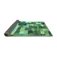 thumbnail image 2 of Ahgly Company Indoor Rectangle Checkered Turquoise Blue Modern Area Rugs, 8' x 10', 2 of 4