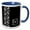Blue/White, variant on 3drose, Monogram Initial K in White Lace Over Black Background, 11oz Two-tone Yellow Mug