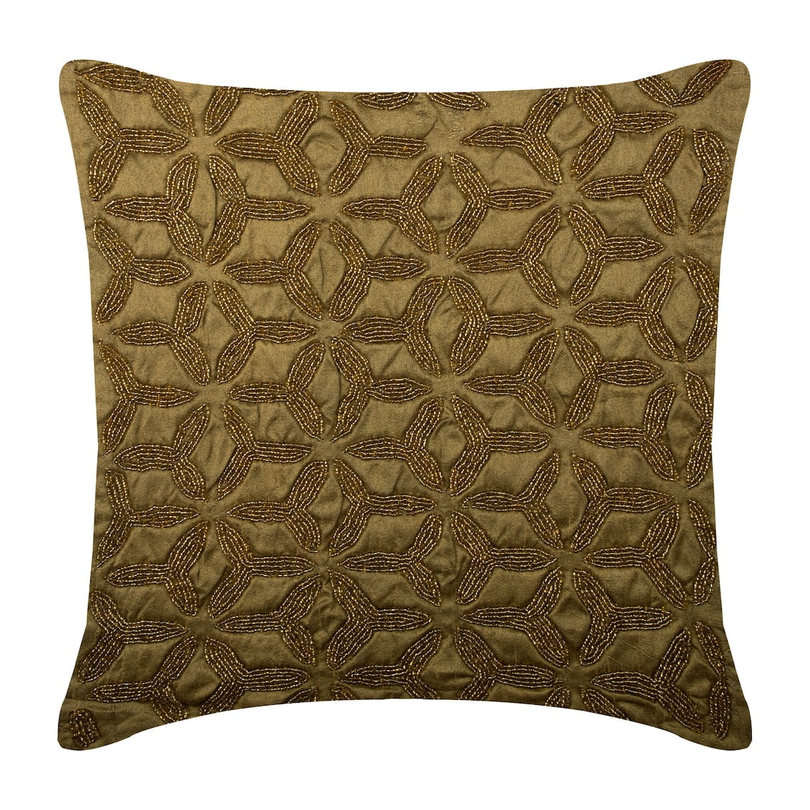 Gold Shams, Metallic Lattice Trellis Pillow Shams, 24x24 inch (60x60 cm