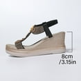 thumbnail image 6 of Women's Low Wedge Heels Summer Dressy Sandals Elastic Ankle Strap Open Toe Flower Shoes Black 7.5, 6 of 7