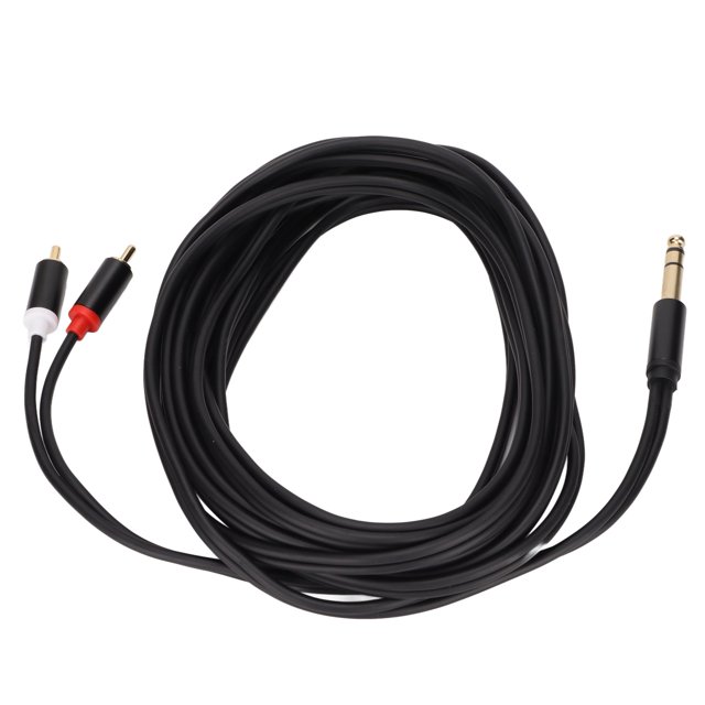 Cable 1/4 A 2 RCA, Divisor En Y Chapado En Oro De Audio De 6,35mm A 2 Cables RCA Para Amplificador