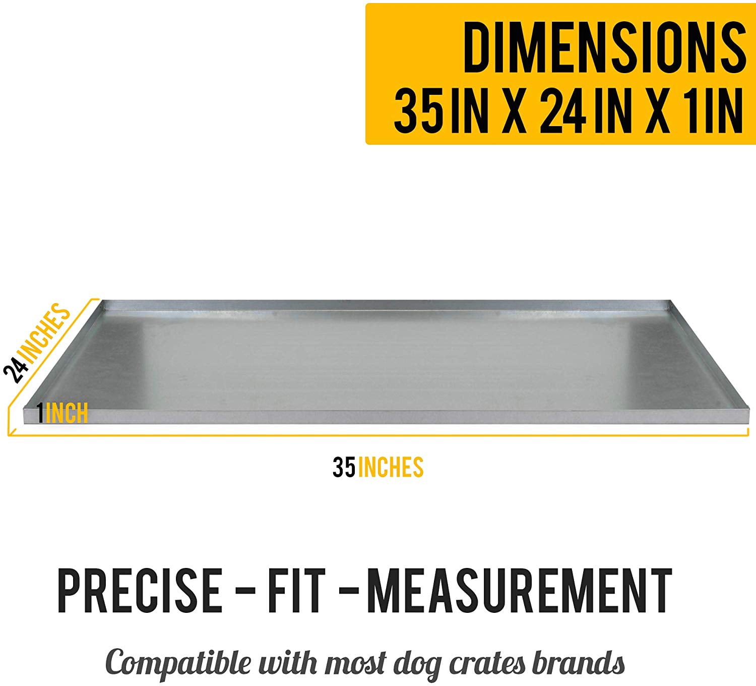 KOPEKS - Heavy Duty Multipurpose Replacement Metal Tray - Galvanized - Rust & Crack Proof - Several for Pet Crates, Grease Trap and Others