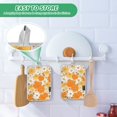 thumbnail image 6 of Orange Yellow White Floral Oven Mitts Pot Holders 2 pcs Heat Resistant for Kitchen Baking Grilling, 6 of 7