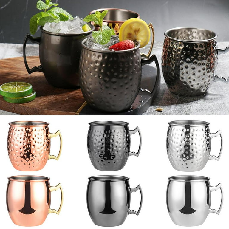 6PCS GENNISSY 304 Stainless Steel Moscow Mule Copper Mugs Beer