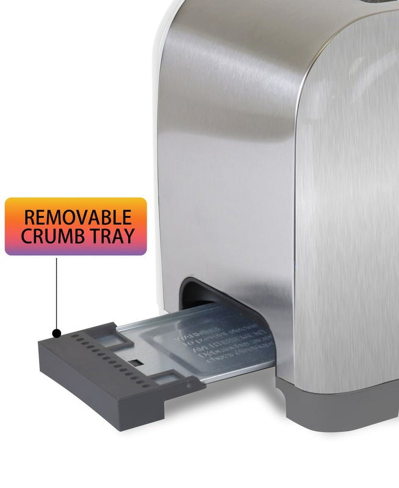 Kenmore 2 Slice 1400W Toaster with Dual Controls, 1.5 in  wide Slots, Silver
