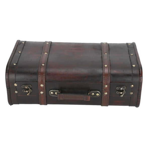 Vintage Suitcase, Decorative Suitcase, Double-layer Personalized Wooden Portable Beautiful Buckle Lock For Photo Studio Men Women