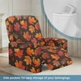 thumbnail image 3 of Kuiaobaty Fall Maple Leaf Print Recliner Chair Cover for Large Recliner Washable Reclining Slipcover Breathable Reclining Sofa Slipcover with Elastic Bottom for Living Room, 3 of 8