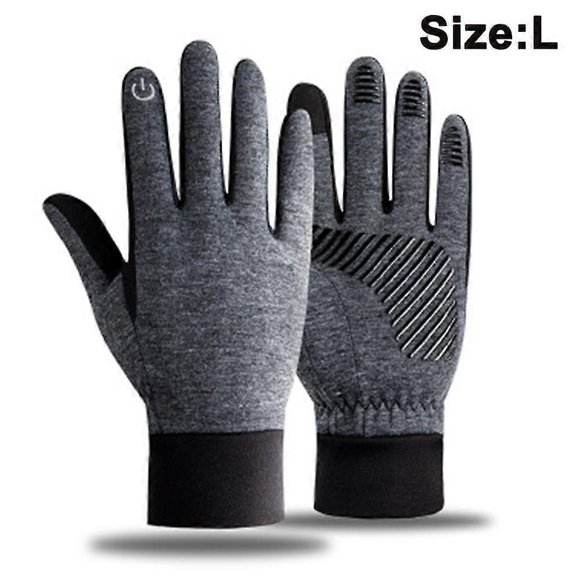 (Grey-L)winter gloves,touch screen running thermal driving,sports head gloves