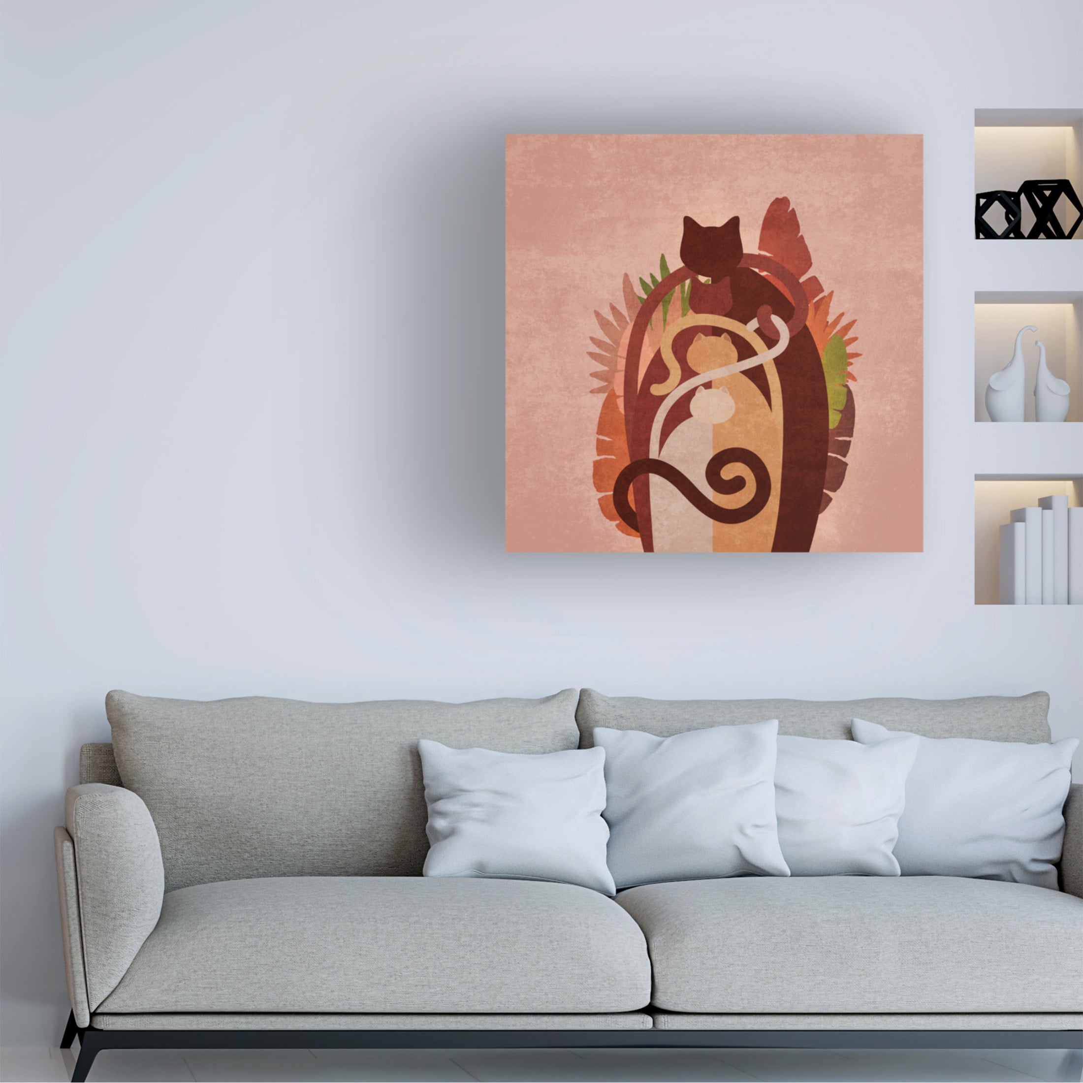 Trademark Fine Art Emel Tunaboylu Cat Gang Boho Canvas Wall Art
