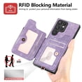 thumbnail image 5 of for Samsung Galaxy S22 Ultra 5G Phone Case Wallet with Card Holder,PU Leather Flip Folio Case,RFID Blocking Ring Holder Kickstand Wrist Strap Magnetic Protective Women Men Cover,Purple, 5 of 11