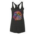 thumbnail image 3 of Colorful Neon Gorilla | Dean Russo Art Animal Lover Tri-Blend Racerback Tank Top, Vintage Black, Large, 3 of 6