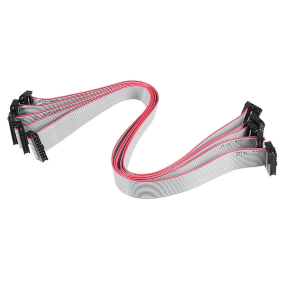 IDC 16 Pins Connector Flat Ribbon Cable Female Connector 30cm 2mm Pitch,5Pcs