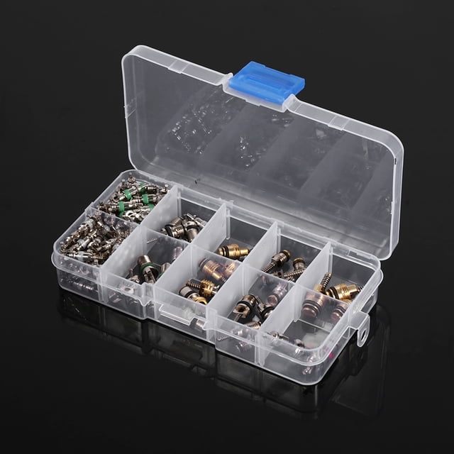 Kit de Herramientas de Núcle de Válvula Air AcondicionAmiento R12 R134A AC Accesorios con 100 Núcleos de Válvulas y 2 Herramient de Quiebra
