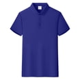 thumbnail image 4 of Men's Polo Short Sleeve Shirts Moisture Wicking Quick Dry Collared Solid Color Shirt Classic Fit Business Casual Tops Purple XL, 4 of 5