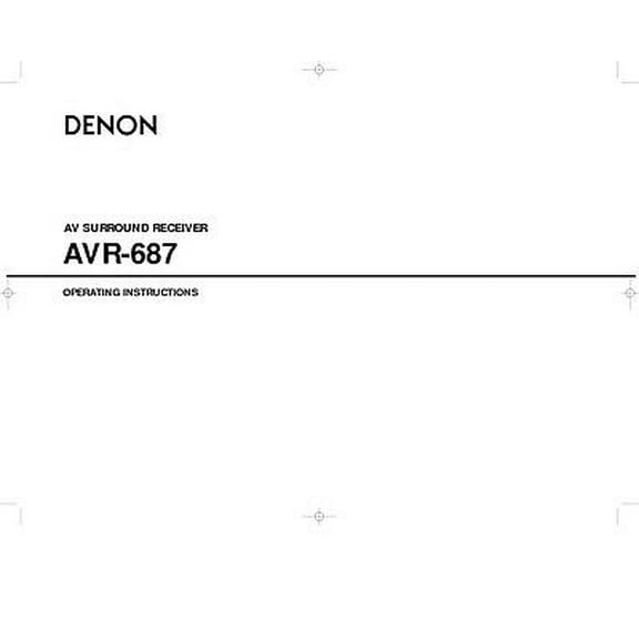Instruction Manual ONLY for Denon AVR-687 AV Receiver Owners Manual REPRINT