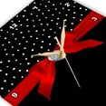thumbnail image 3 of 3dRose, Polkadots Valentine-Black and White Dots Confetti Red Ribbon Diamond, 13x13 Wall Clock, 3 of 7