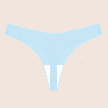 Summer Savings  Comfortable Low Waist Underwear  Soft Cotton  Breathable  Casual Panties  Briefs  Women s  Everyday Wear  Seamless  Hypoallergenic  Womens Plus Size Clearance | Sky Blue XL