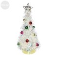 thumbnail image 2 of Dserhfy Metallic Tinsel Christmas Tree Light-up Foil Fringe Christmas Tree with Ball Ornaments for Holiday Home Office Tabletop Decoration, 2 of 8